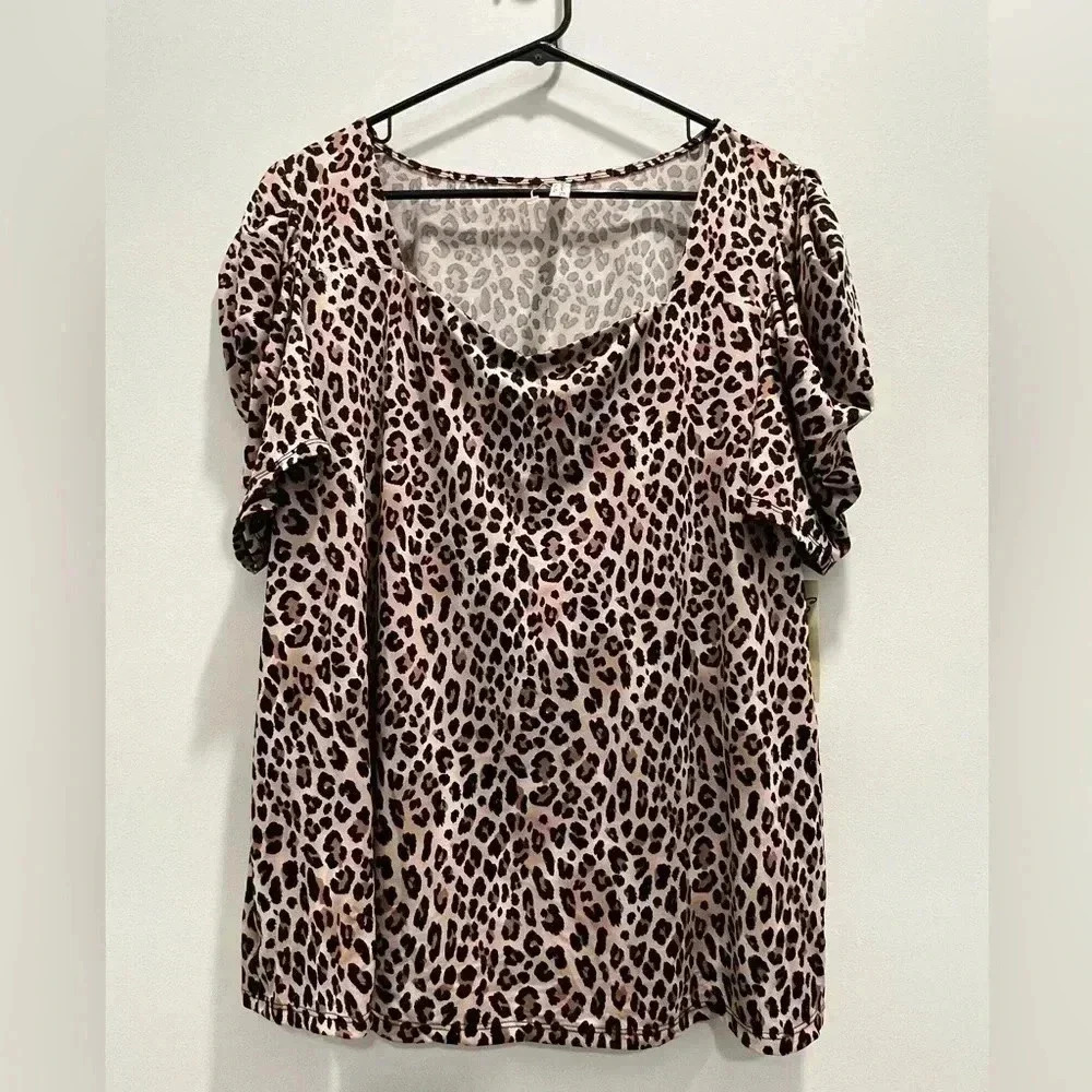 PerSeption Women's Plus Size 2X Animal Print Blouse​​